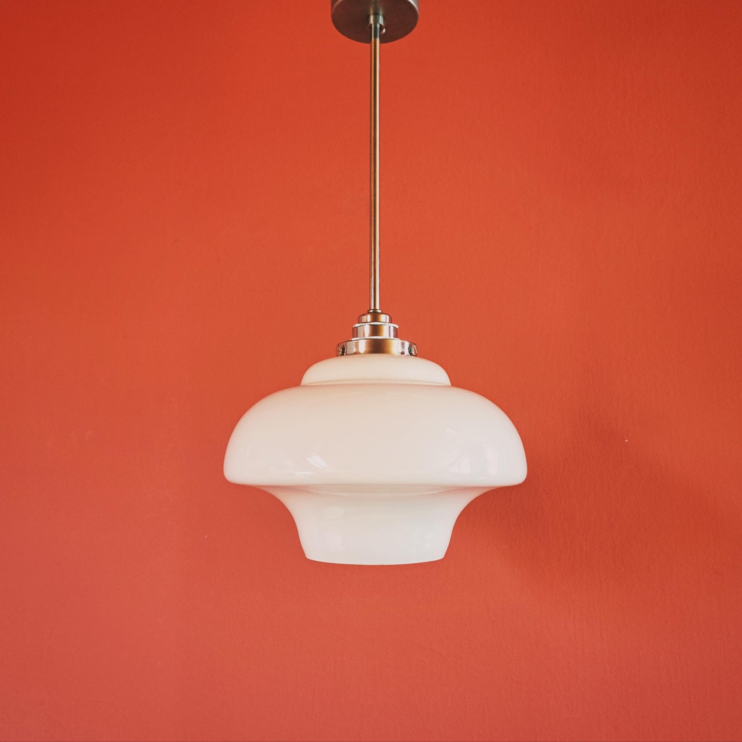 3 x Mid Century Opaline Glass Kitchen Pendant Lights 1960s Czechoslovakia