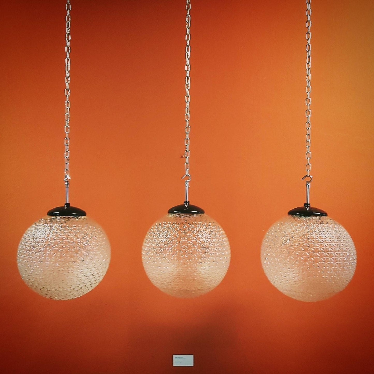 Large Round Glass Pendant Light: Mid-Century Crystal Globe