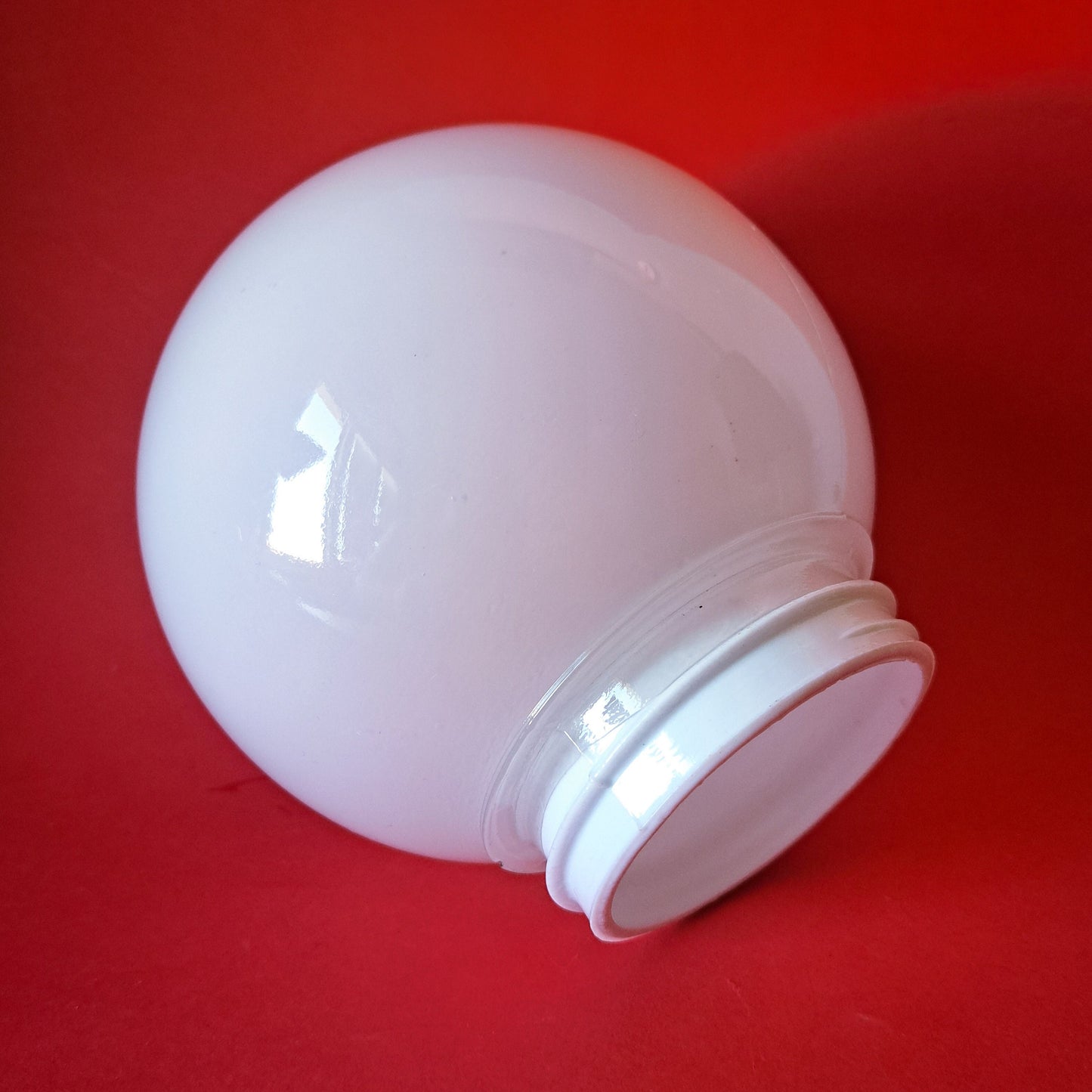 Mid Century Milk Glass Globe Sconce: Bauhaus Bakelite Lamp