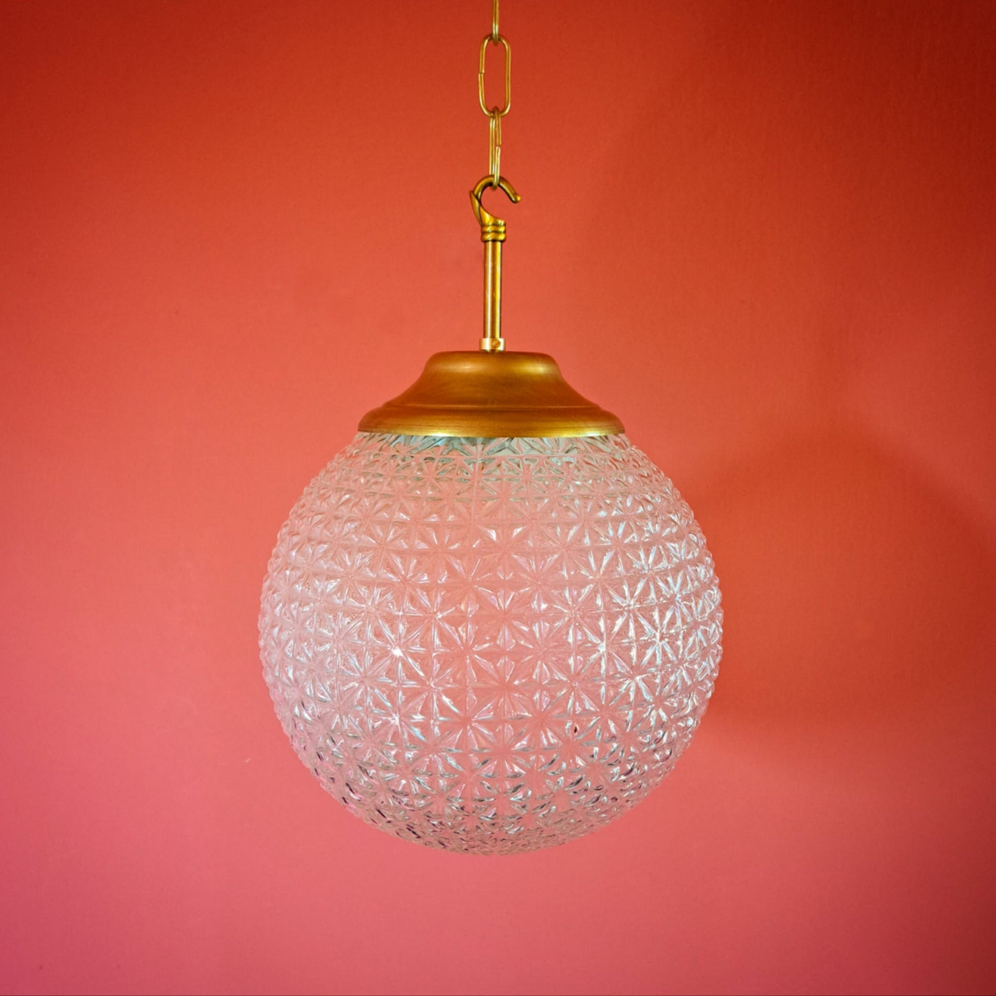 Mid Century Glass Globe Pendant Lights: Brass Kitchen Lighting