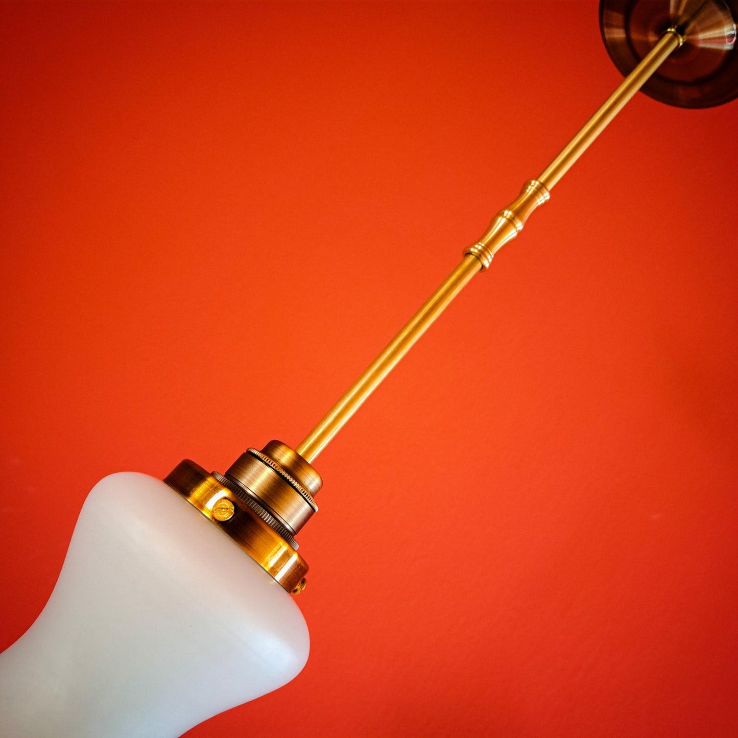Opaline Glass Atomic UFO Pendant Light 1960s