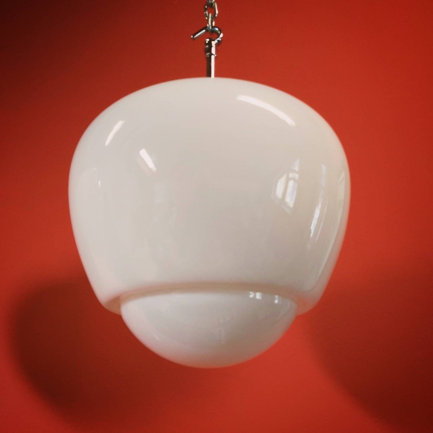 Mid-Century Opaline Teardrop Acorn Pendant Lights
