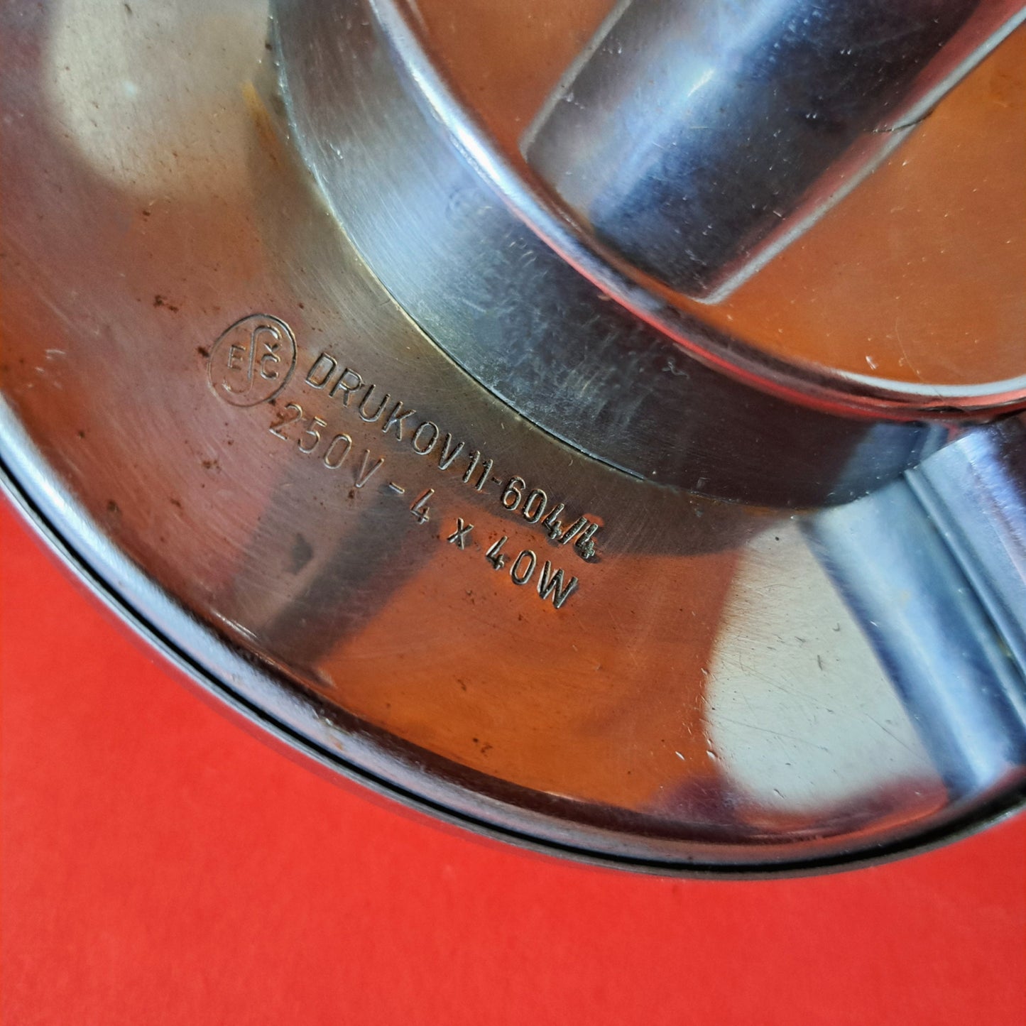 Large 1940s Art Deco Chrome Chandelier w/ Opaline Glass Shades