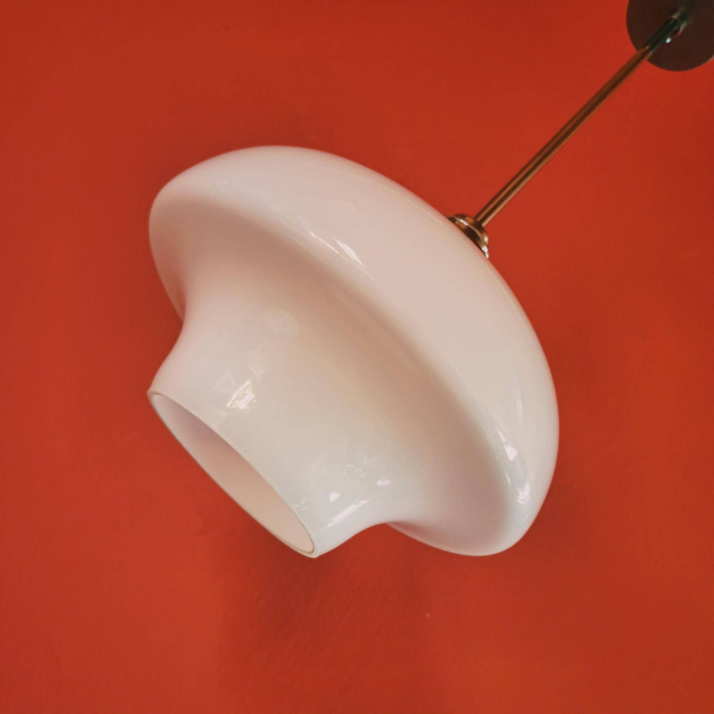3 x Mid Century Opaline Glass Kitchen Pendant Lights 1960s Czechoslovakia