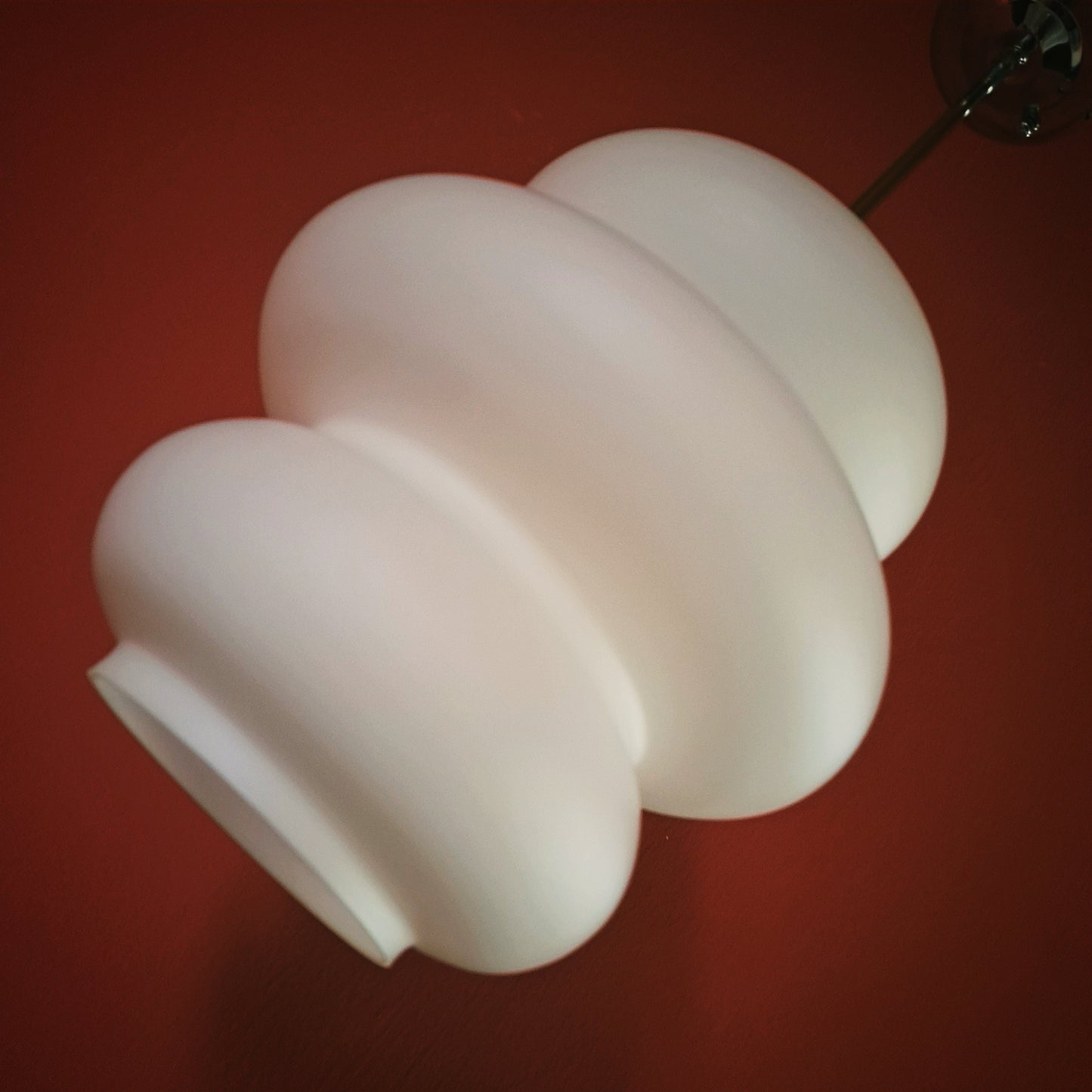 Iconic Mid Century Opaline Glass Pendant Light by Ivan Jakes
