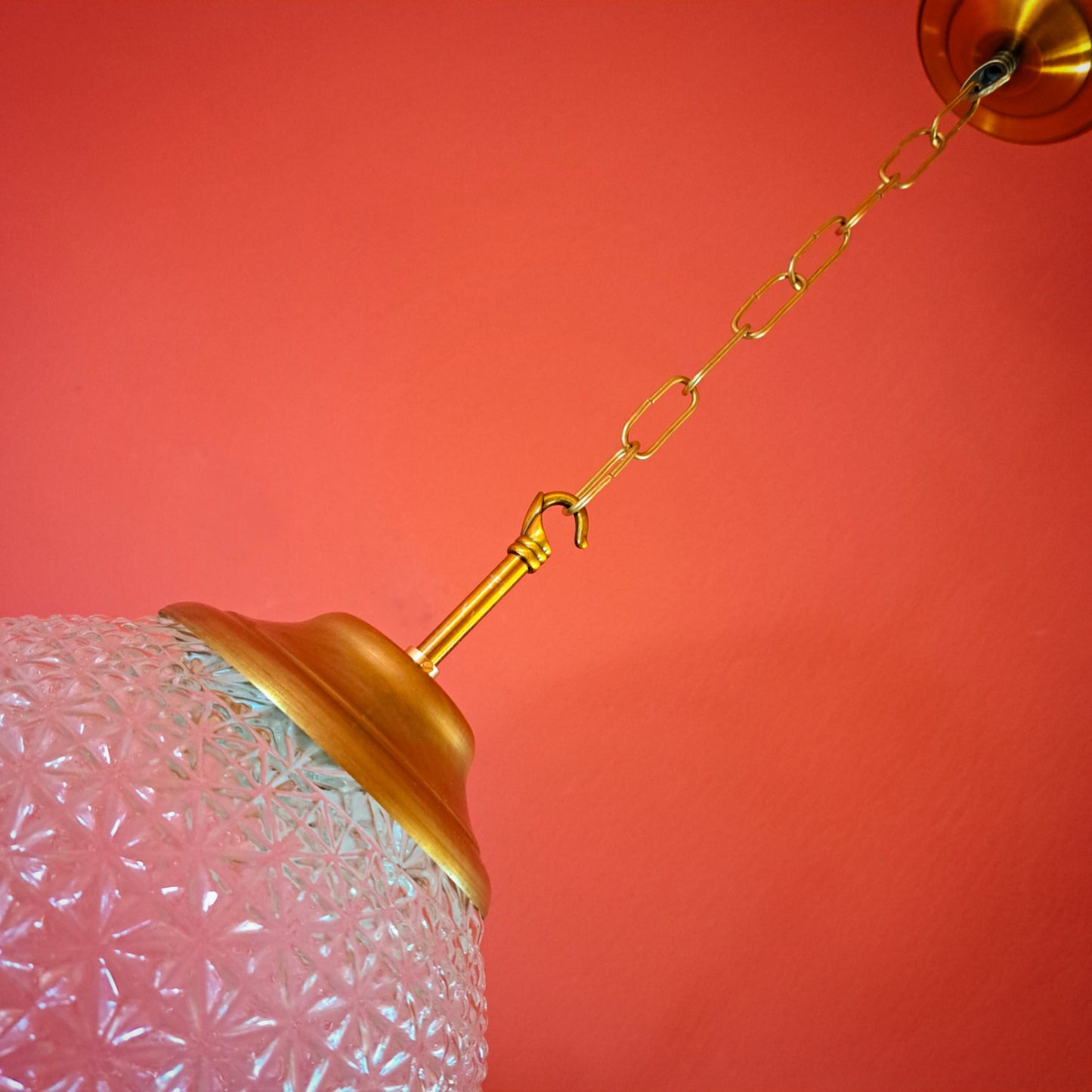 Mid Century Glass Globe Pendant Lights: Brass Kitchen Lighting