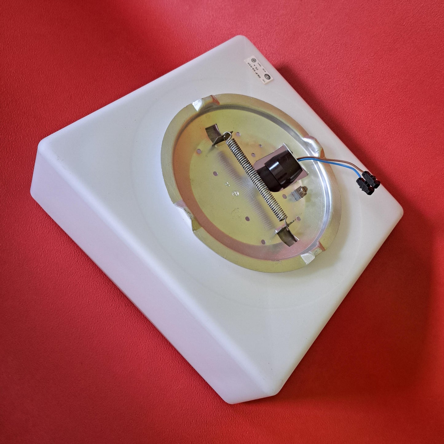 Mid Century Square White Opaline Glass Ceiling Sconce MULTIPLES AVAILABLE