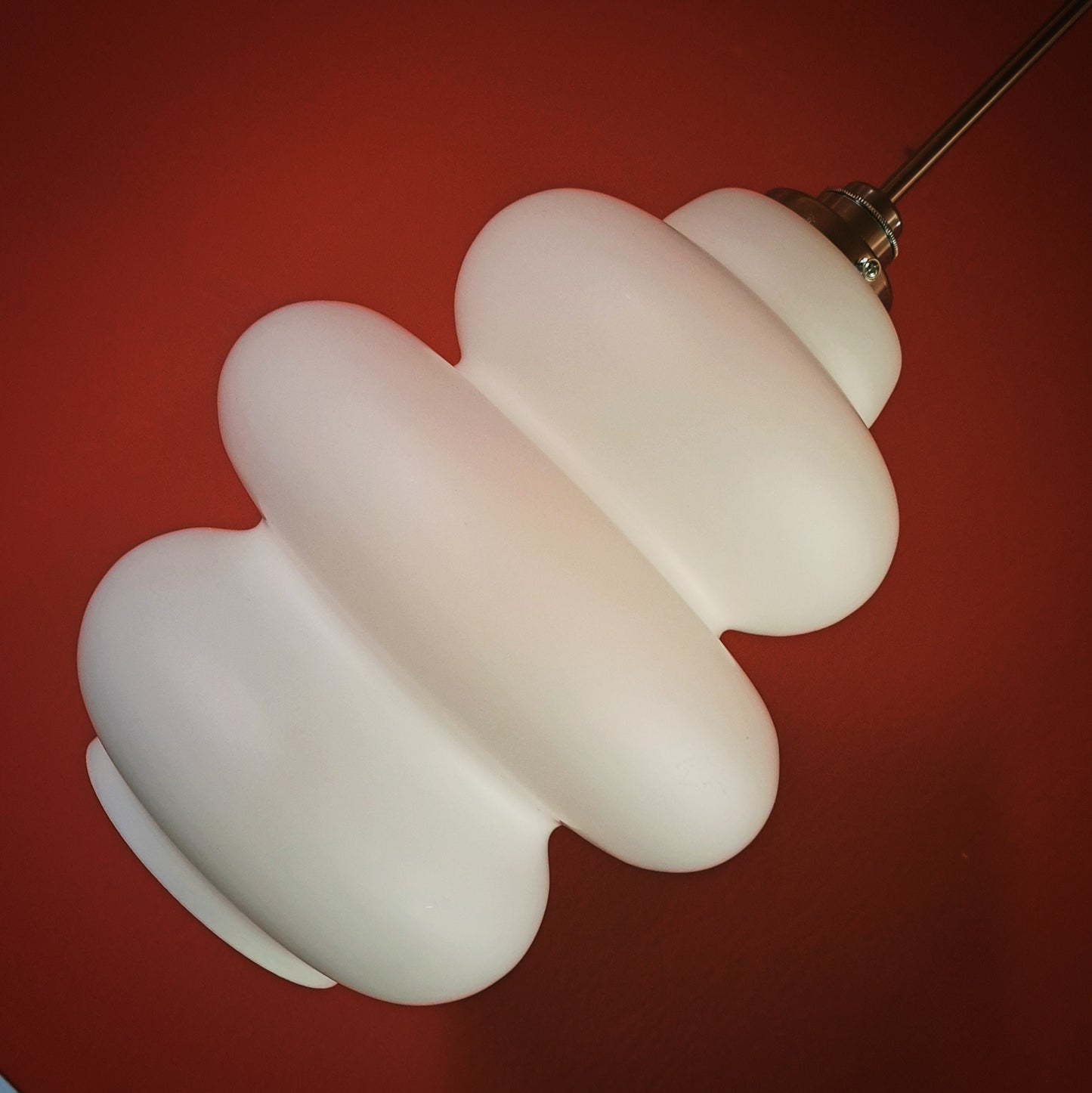 Iconic Mid Century Opaline Glass Pendant Light by Ivan Jakes