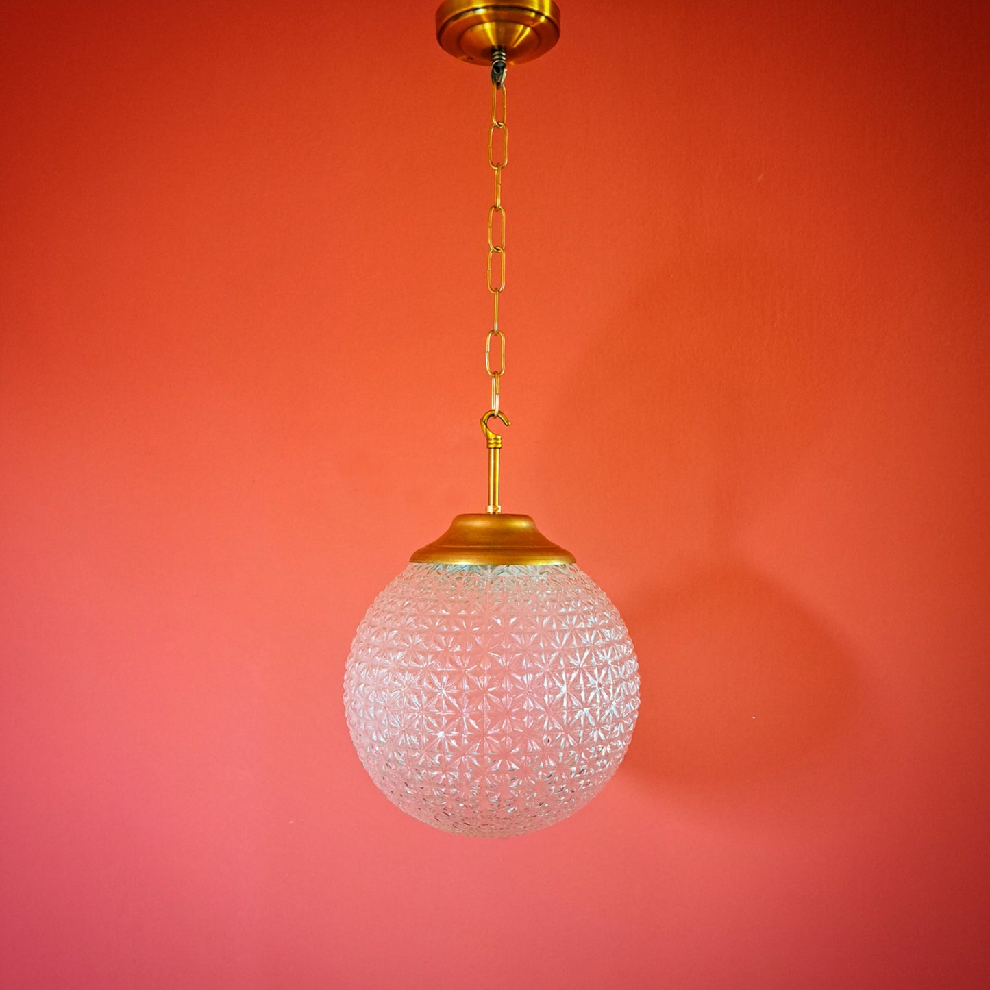 Mid Century Glass Globe Pendant Lights: Brass Kitchen Lighting