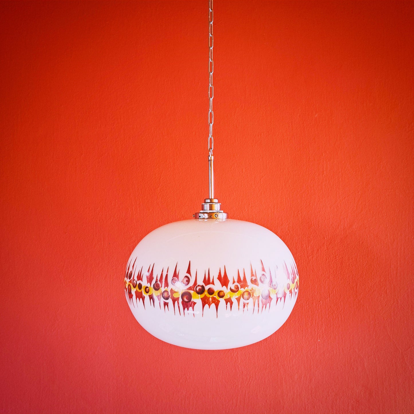 Mid Century Opaline Glass Pendant Lights MULTIPLES AVAILABLE