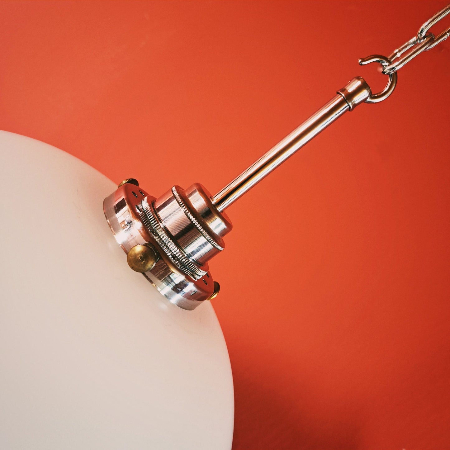 Mid Century Milk Glass Globe Dome Pendant Light