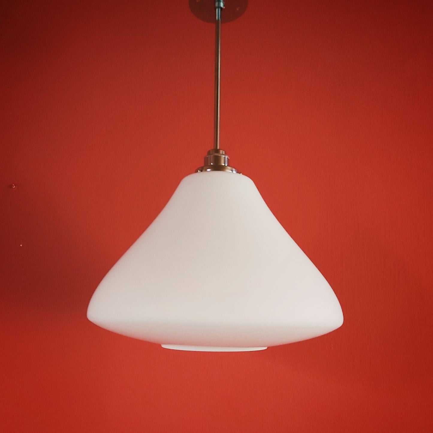 Vintage Opaline Glass Pendant Light