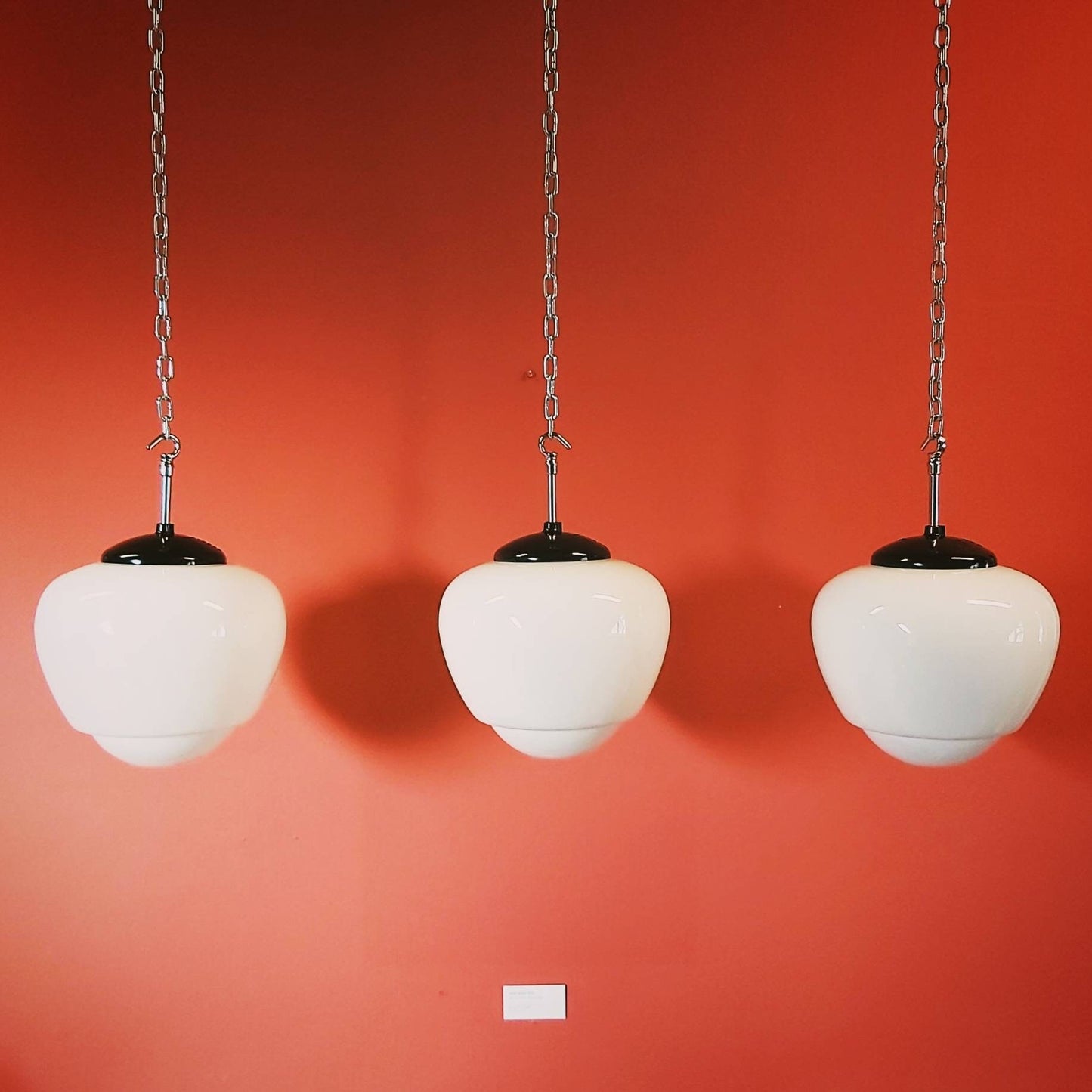 Mid-Century Opaline Teardrop Acorn Pendant Lights