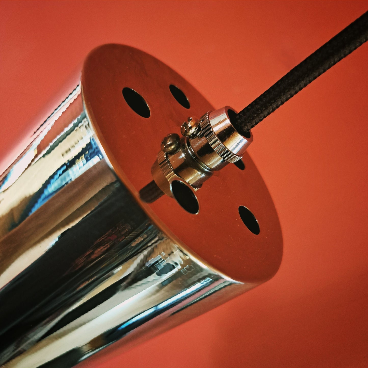 Mid Century Crystal Glass & Vintage Chrome Pendant Lights