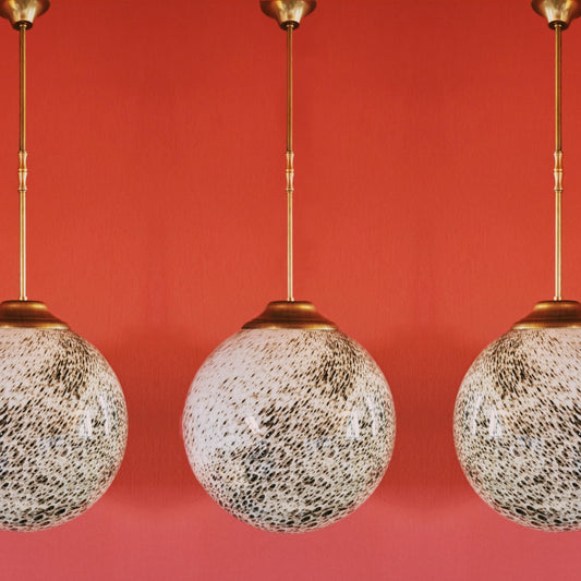 Large Mid Century Murano Glass Ball Globe Pendant Lights MULTIPLES AVAILABLE
