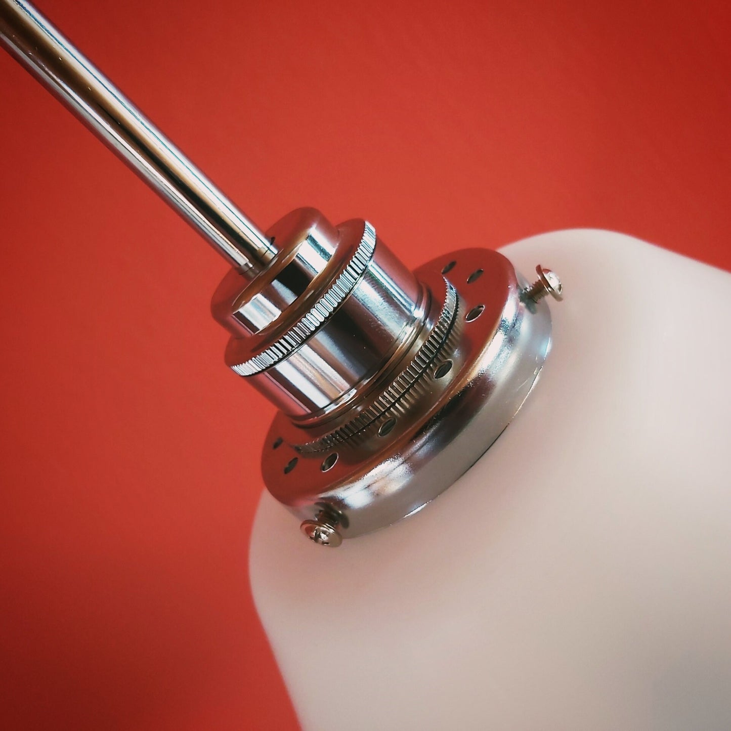 Vintage Opaline Glass Pendant Light