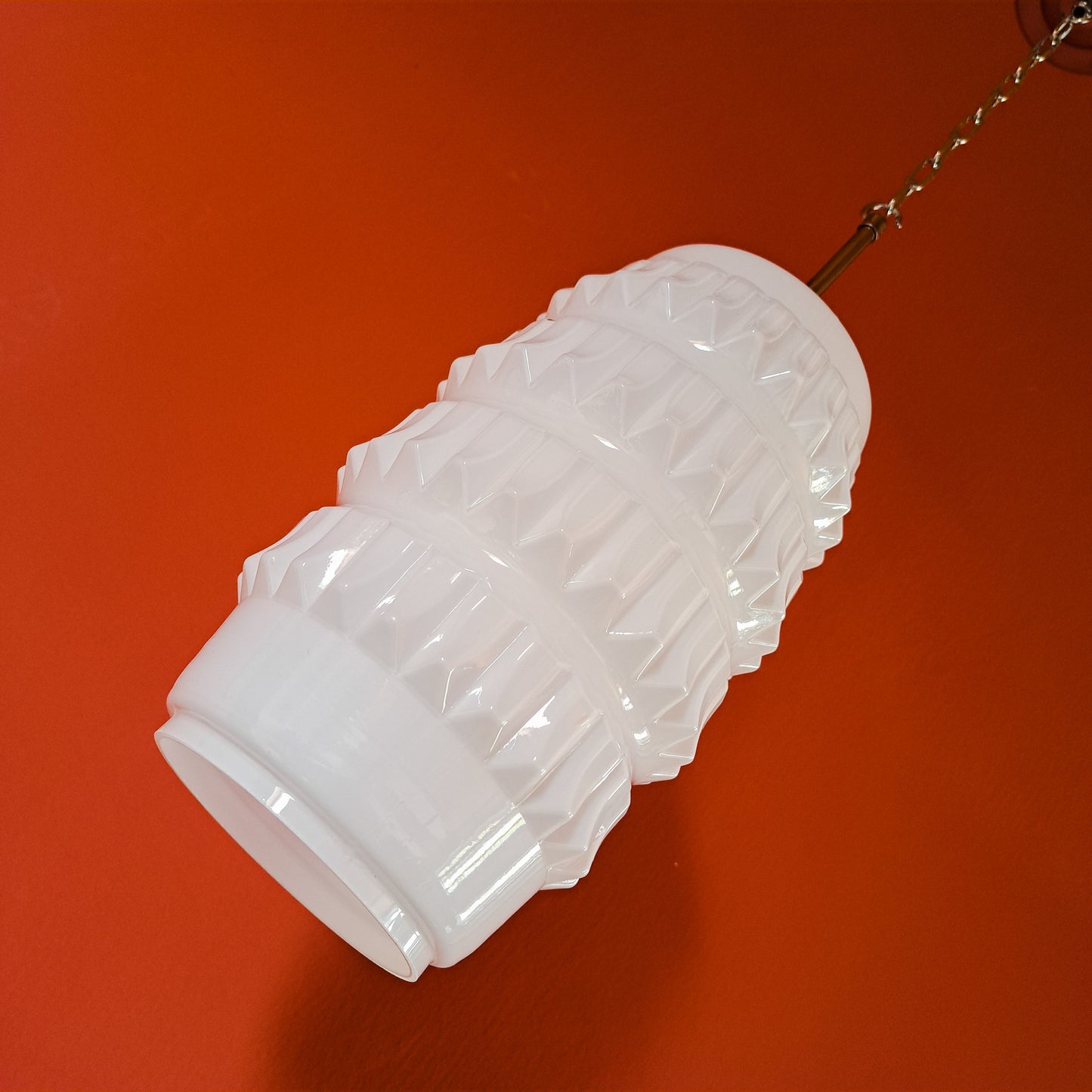 Vintage Milk Glass Opaline Pendant Light