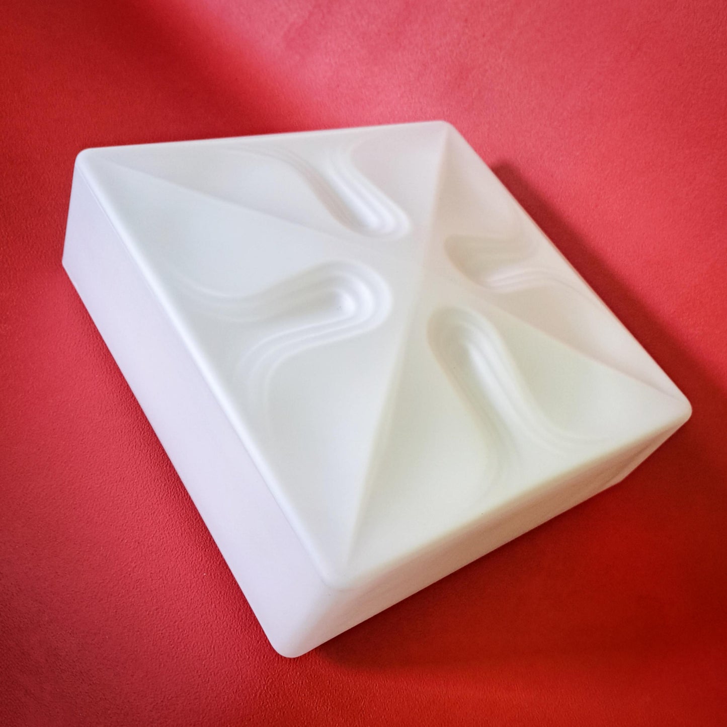 Mid Century Square White Opaline Glass Ceiling Sconce MULTIPLES AVAILABLE