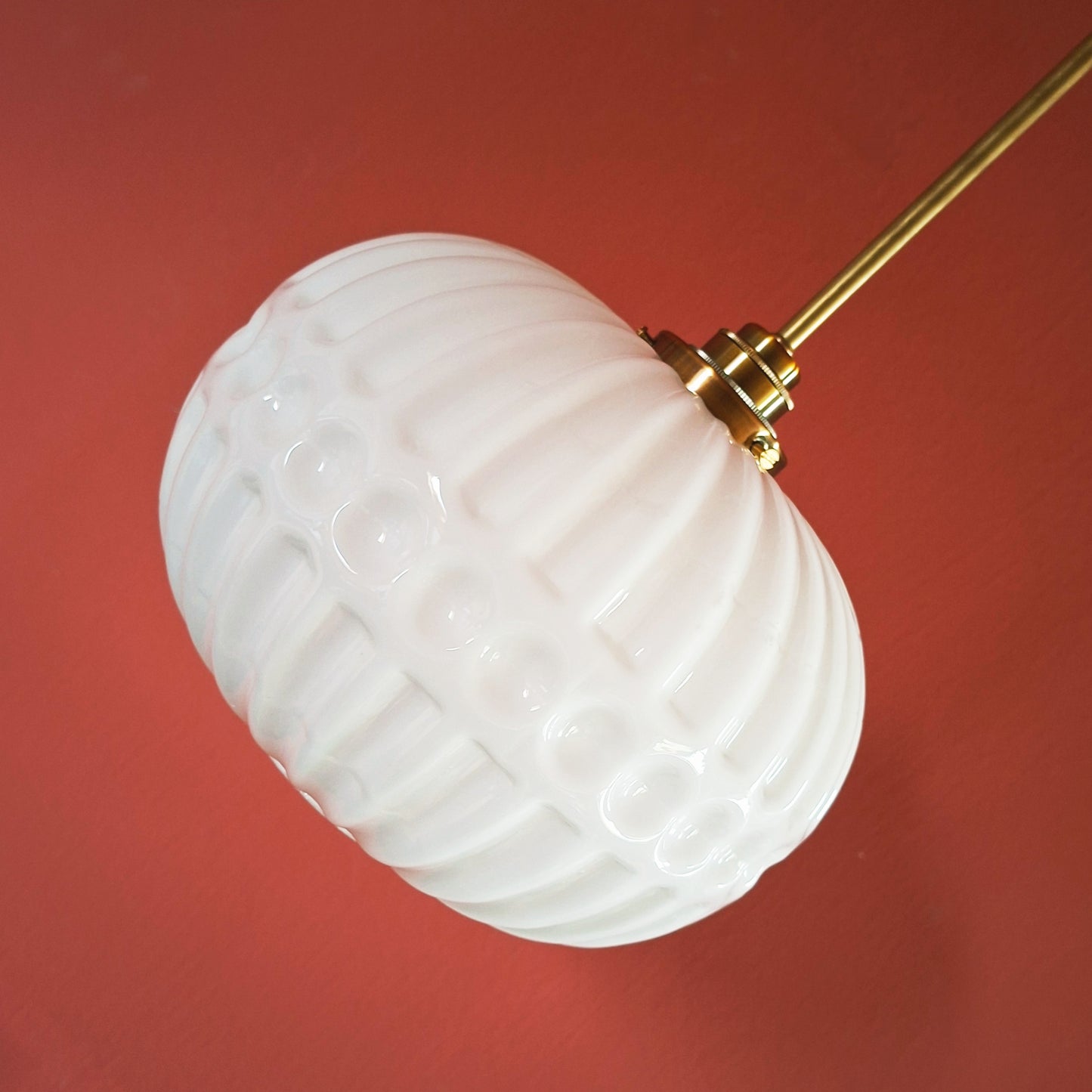 Mid Century Opaline Glass Pendant Ceiling Light