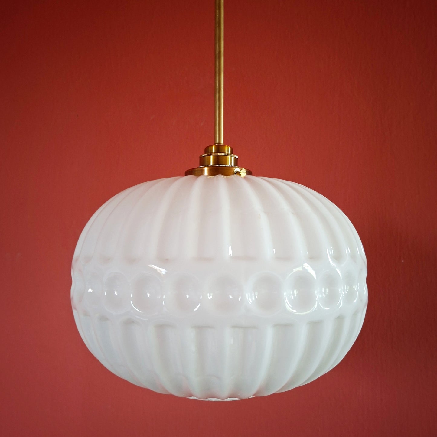 Mid Century Opaline Glass Pendant Ceiling Light