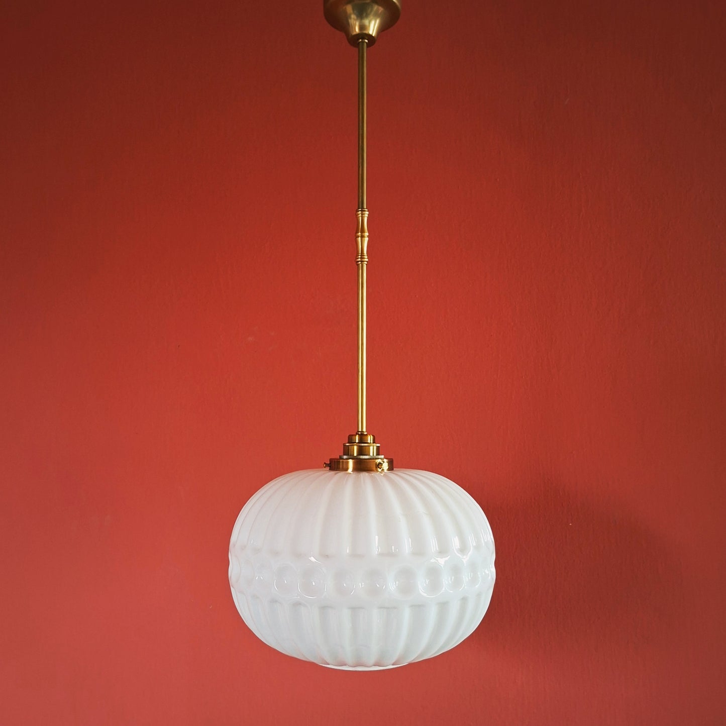 Mid Century Opaline Glass Pendant Ceiling Light