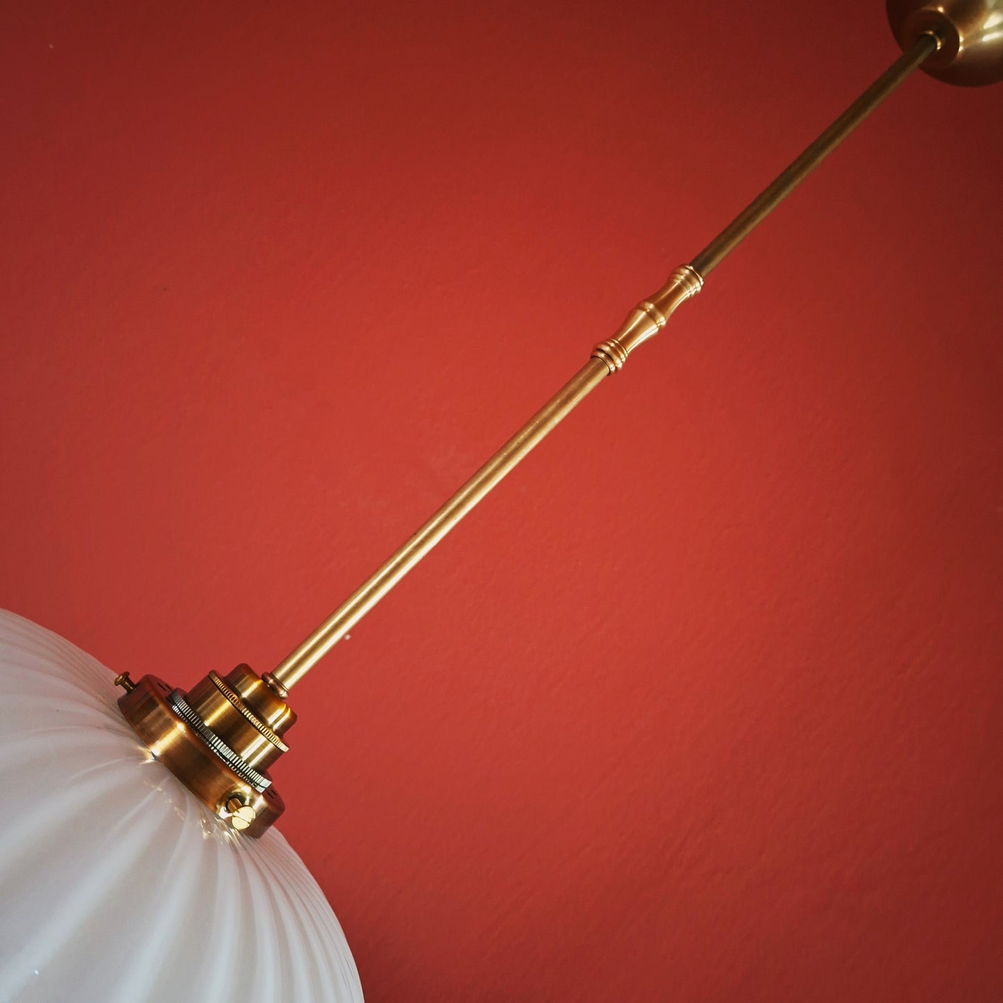 Mid Century Opaline Glass Pendant Ceiling Light