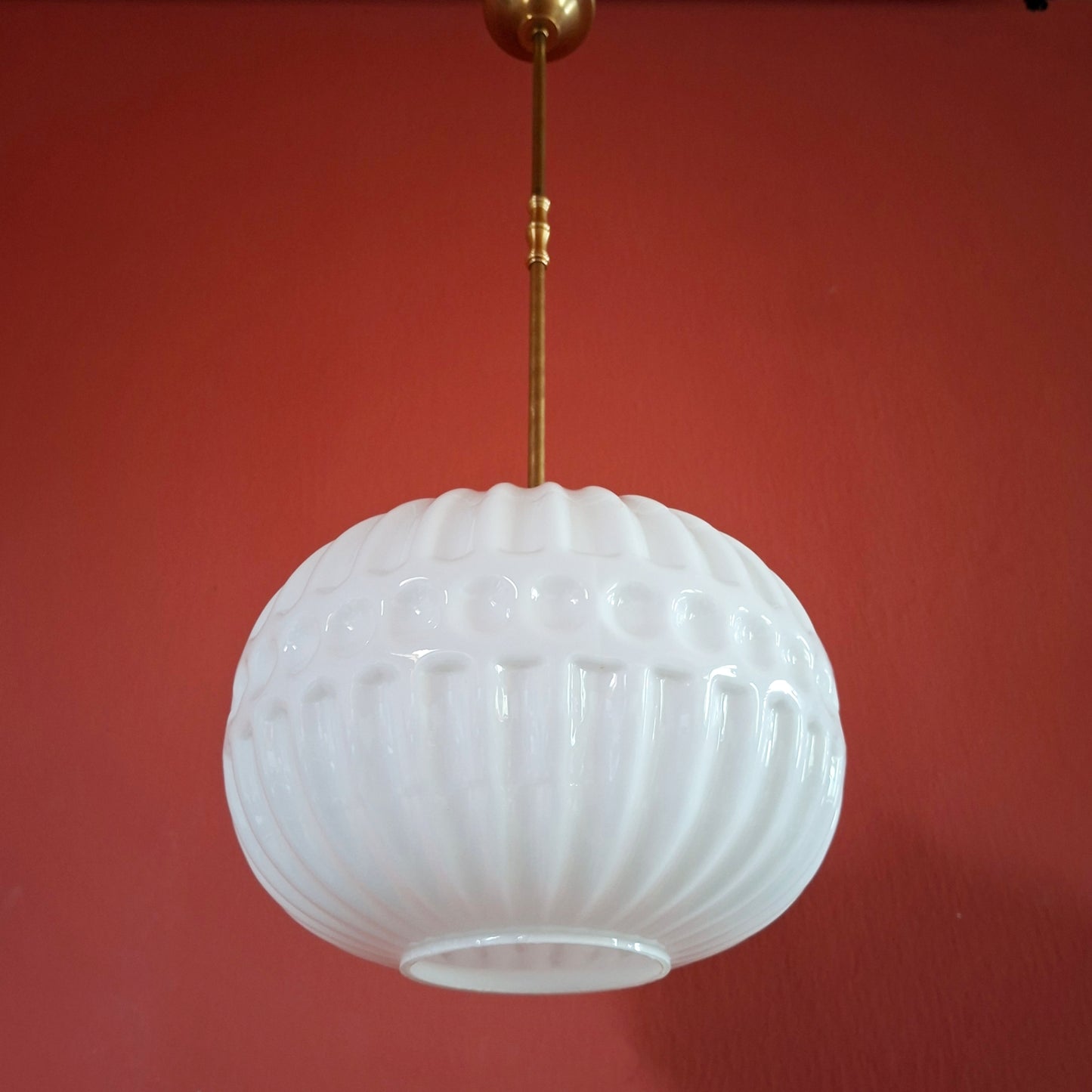 Mid Century Opaline Glass Pendant Ceiling Light