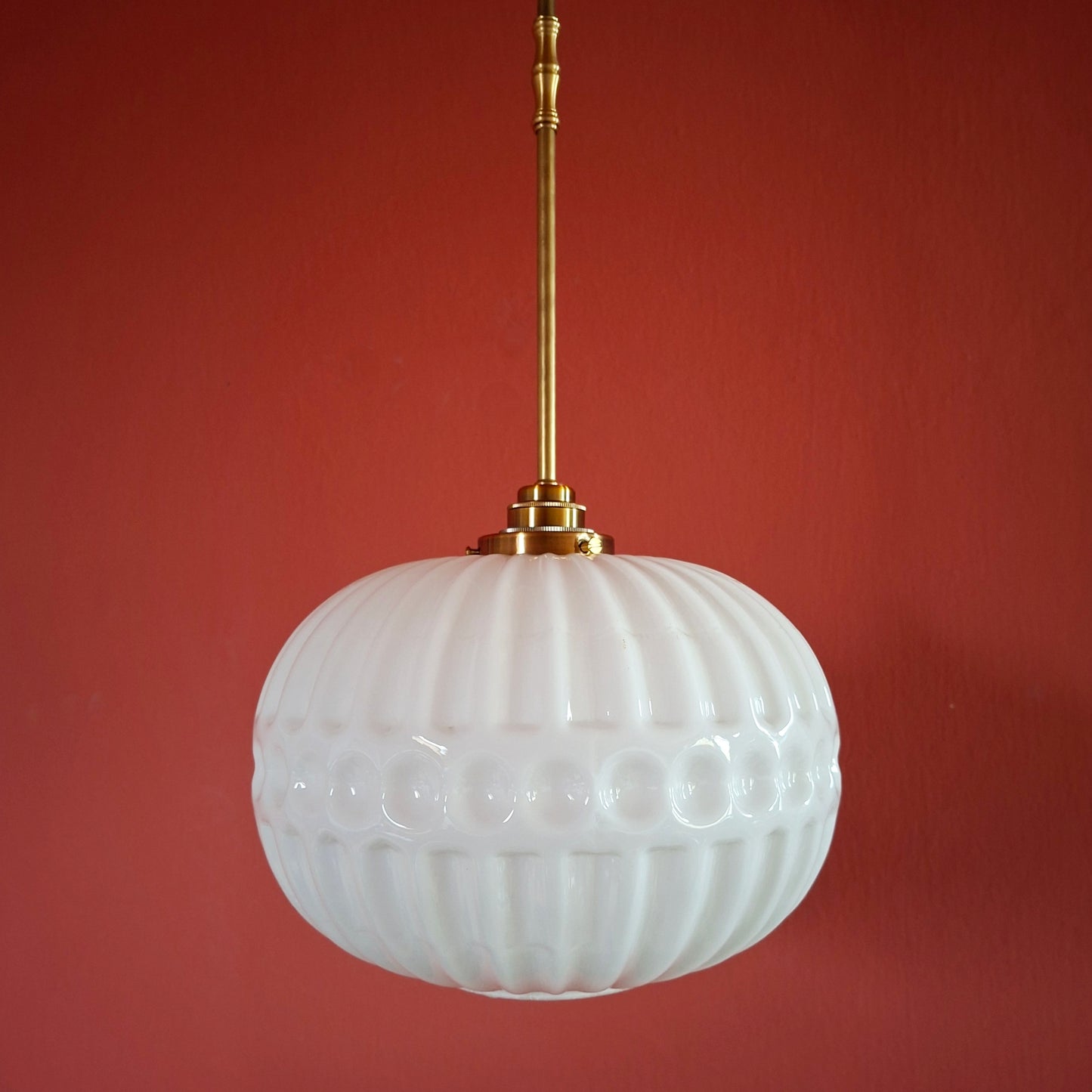 Mid Century Opaline Glass Pendant Ceiling Light