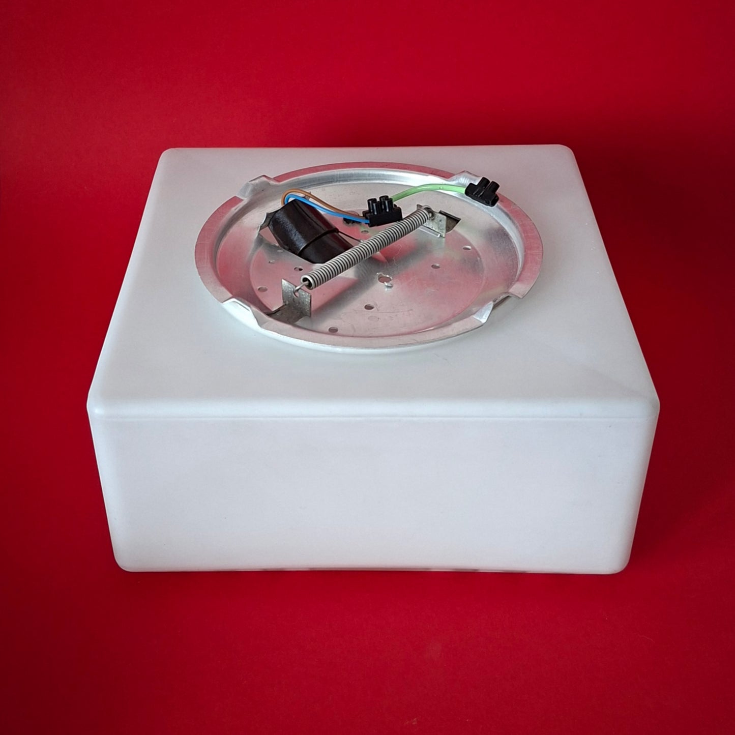 Mid Century Square Opaline Glass Wall Sconce