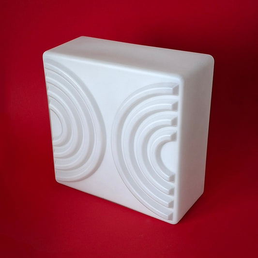 Mid Century Square Opaline Glass Wall Sconce