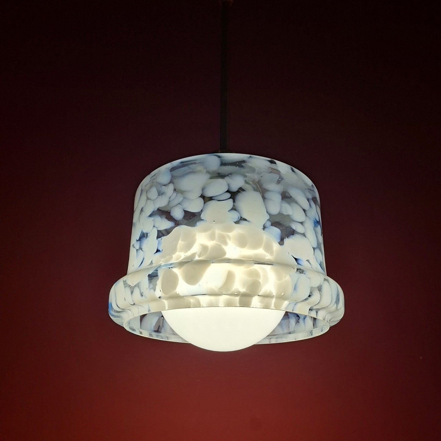 3 x Vintage Murano Glass Pendant Lights Kitchen Island Dining Ceiling Lights 1970s