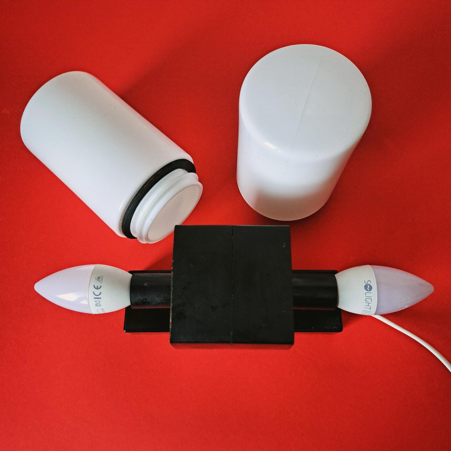 1950s Bakelite Opaline Glass Wall Lamp Sconces MULTIPLES AVAILABLE