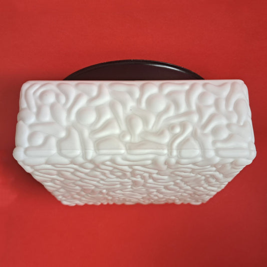 Vintage Square Opaline Glass Wall Ceiling Sconce Light MULTIPLES AVAILABLE