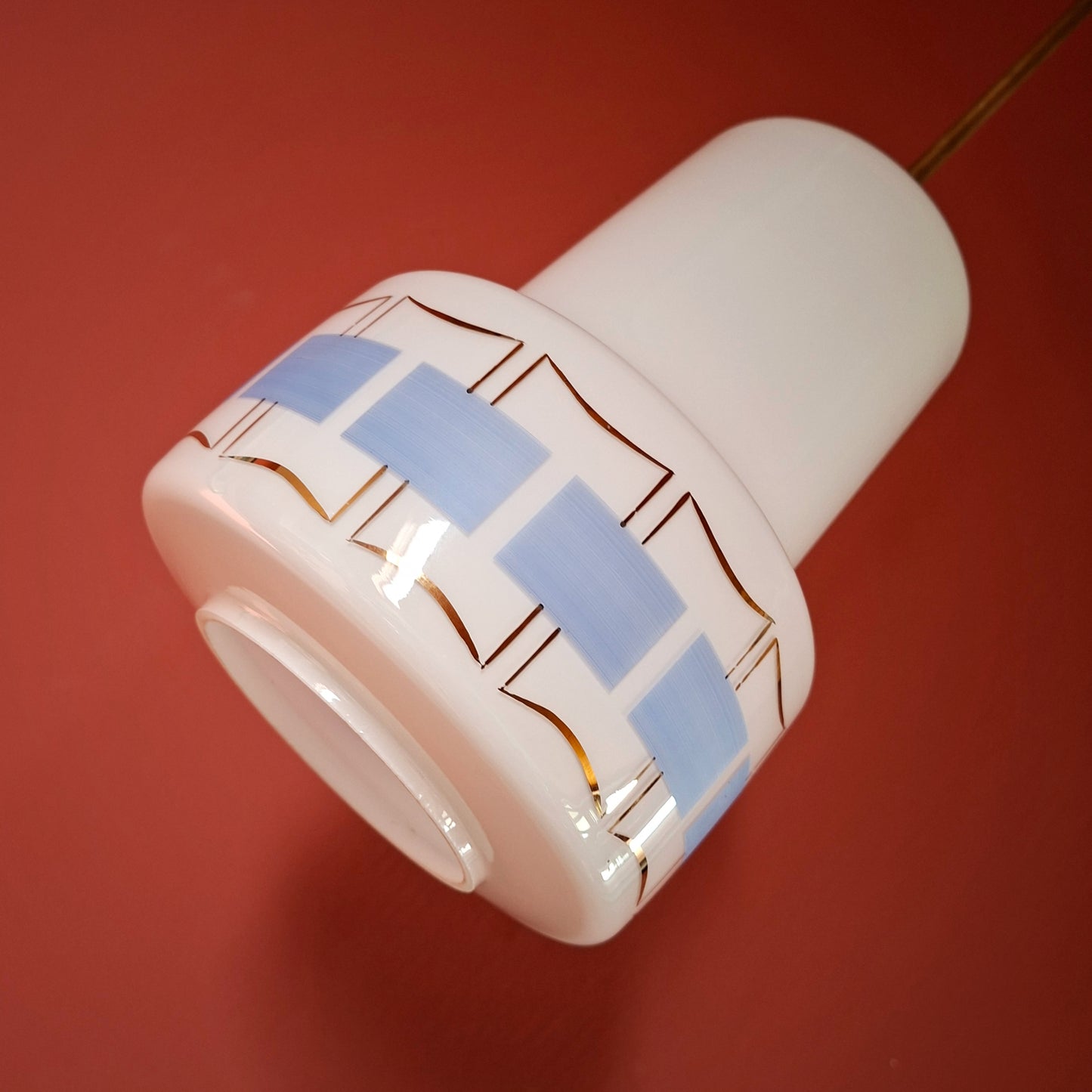 Blue Glass Pendant Ceiling Light Mid Century Retro Lighting