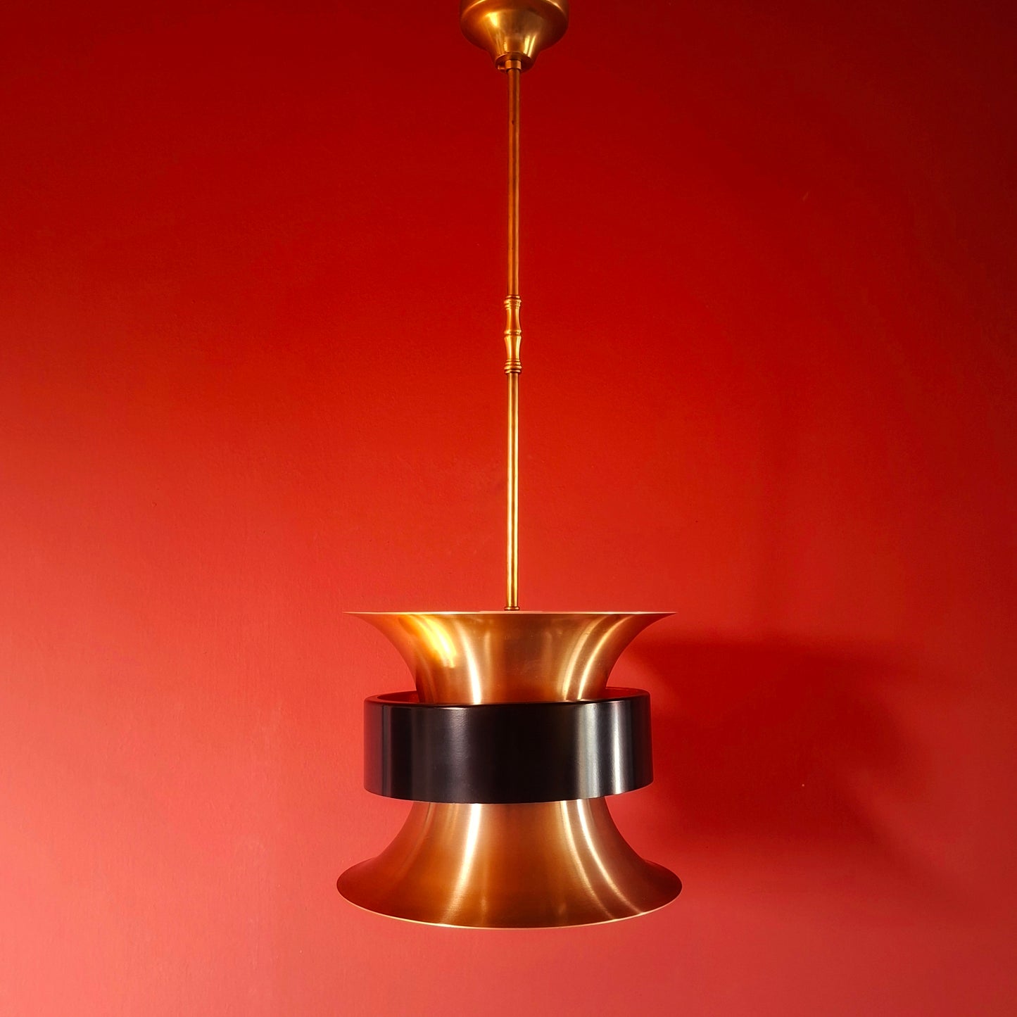 Space Age Pendant Light Brass UFO Mid Century Lighting