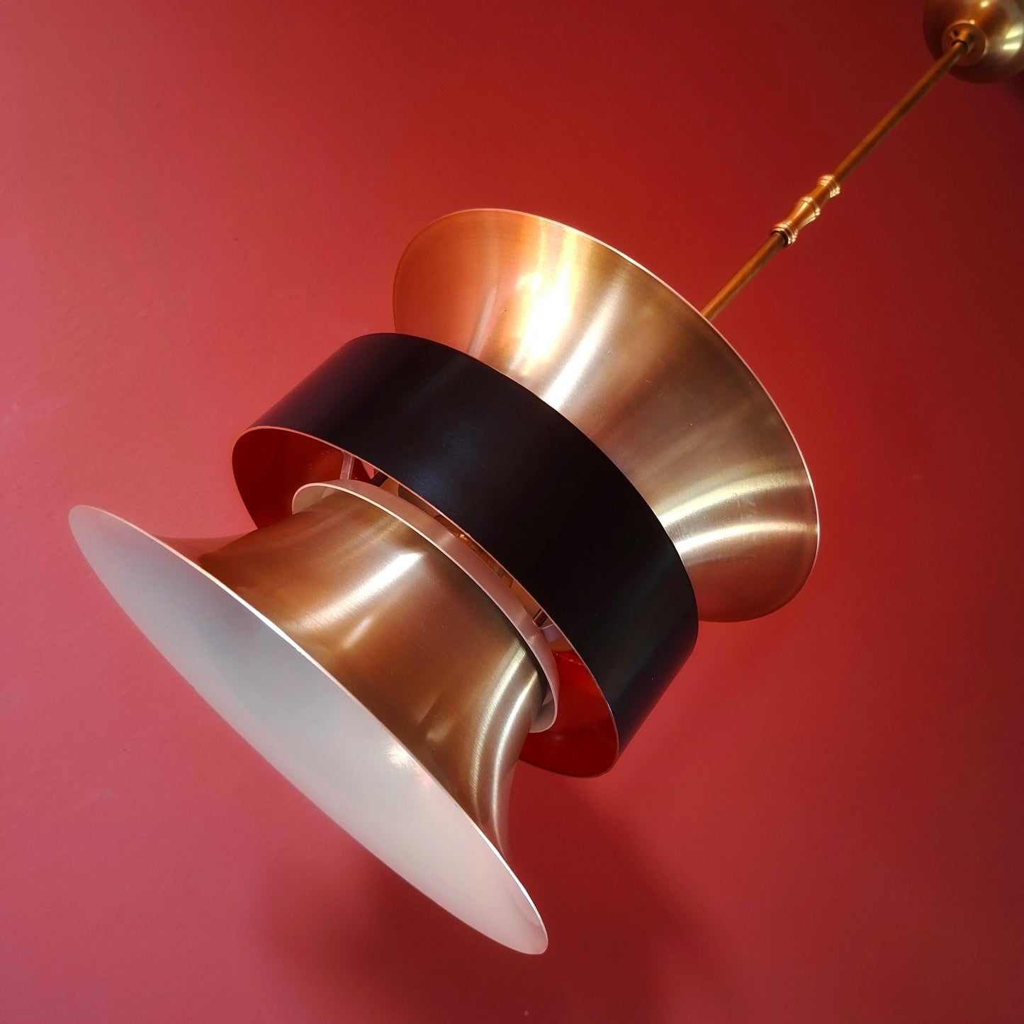 Space Age Pendant Light Brass UFO Mid Century Lighting