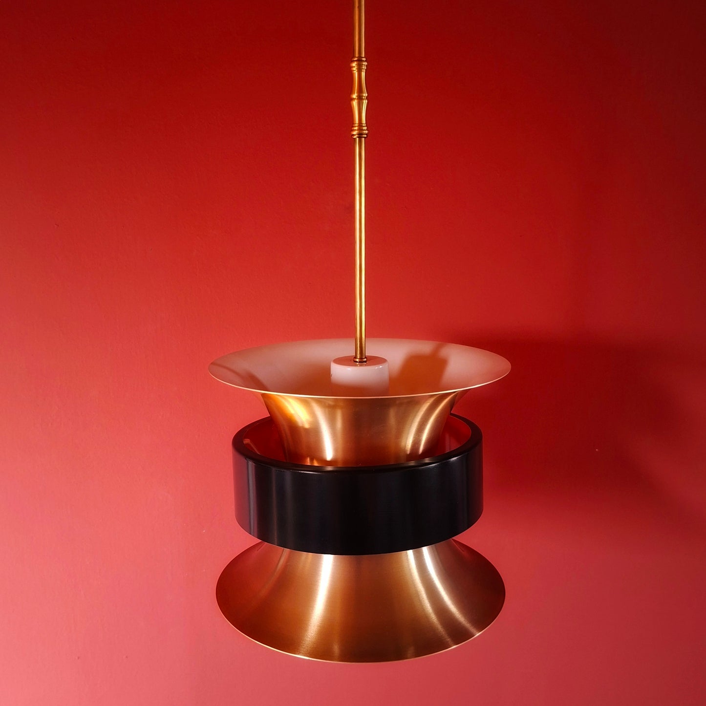 Space Age Pendant Light Brass UFO Mid Century Lighting