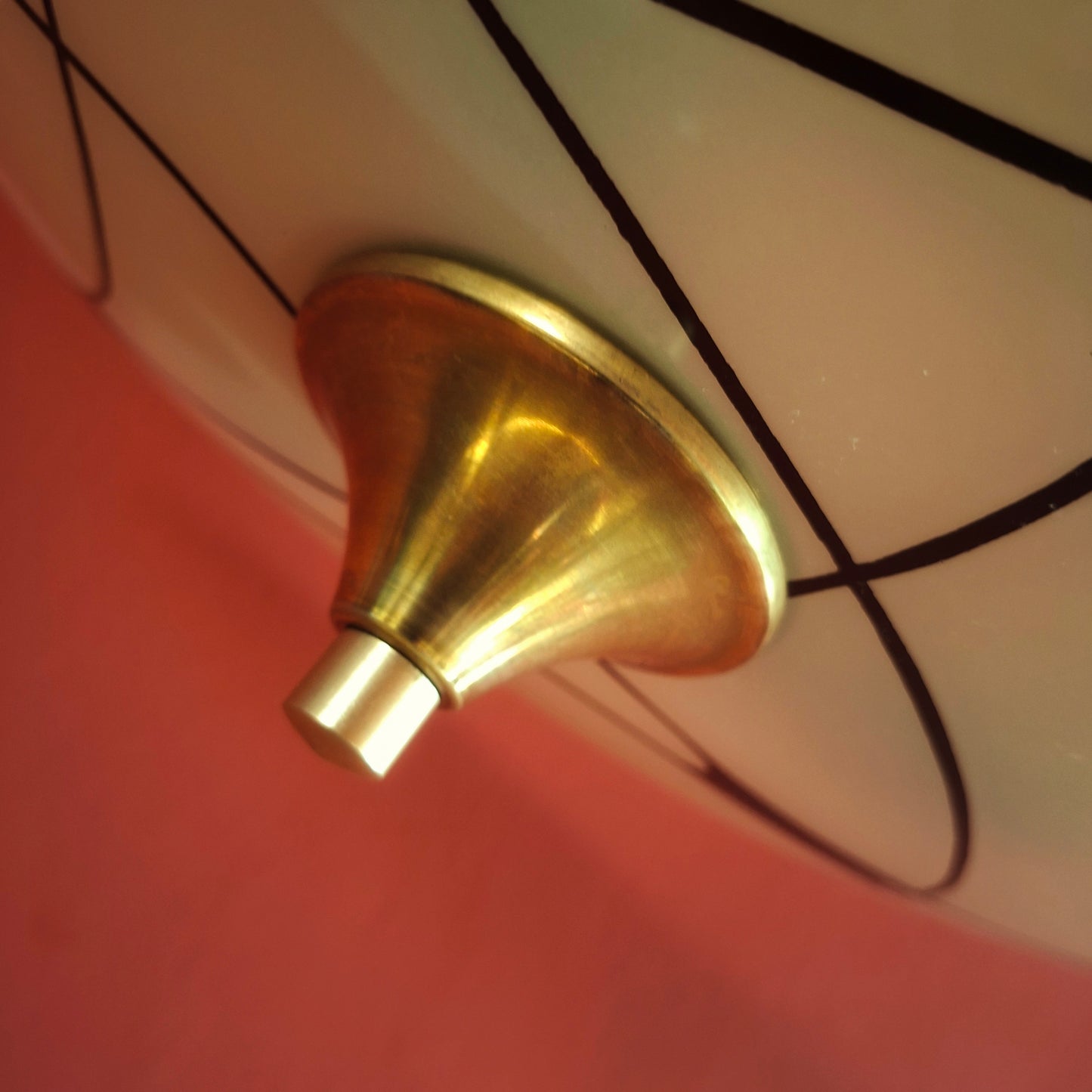 Cream Opaline Glass Pendant Ceiling Light Brass Fittings