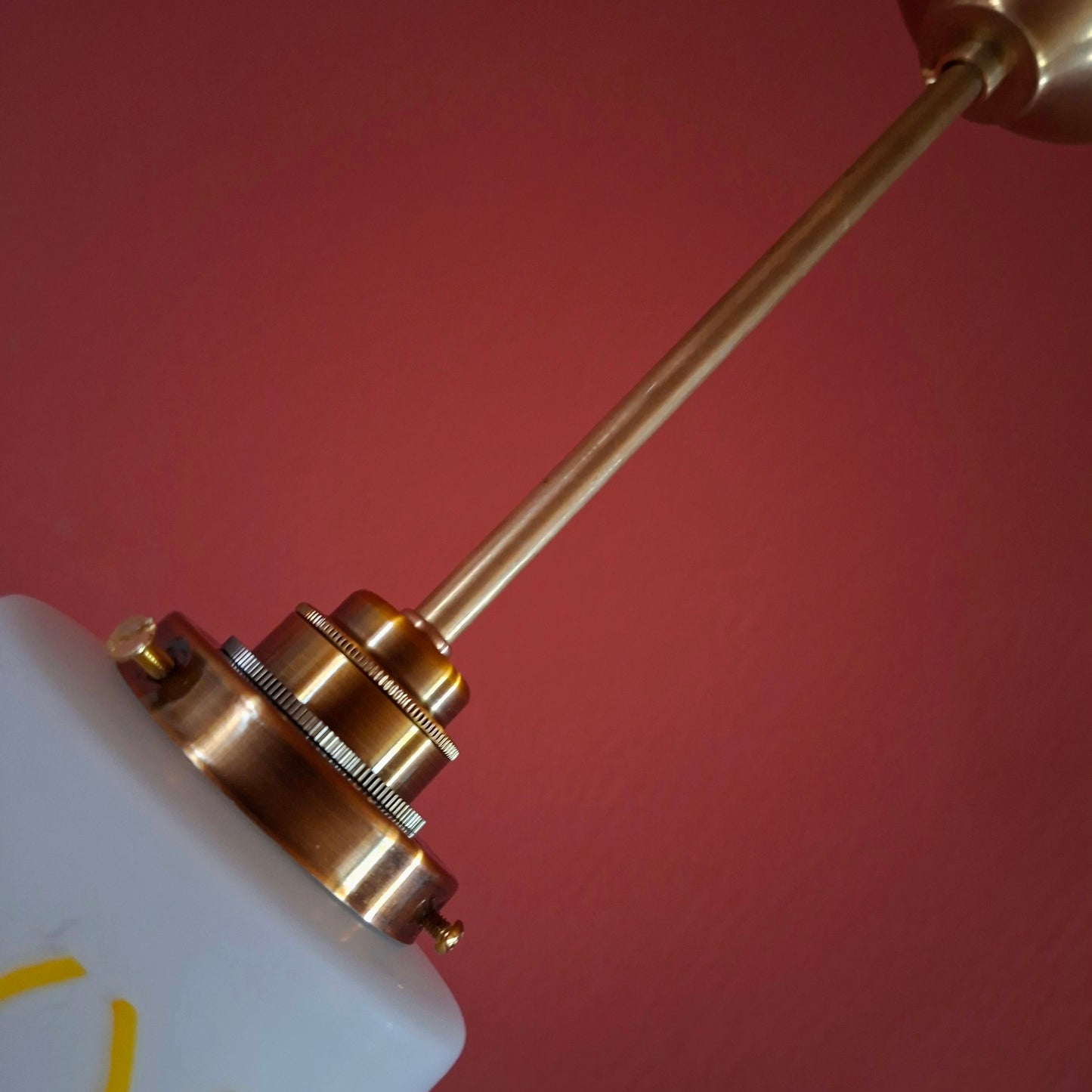 Yellow Glass Tube Pendant Ceiling Light Mid Century Retro Lighting