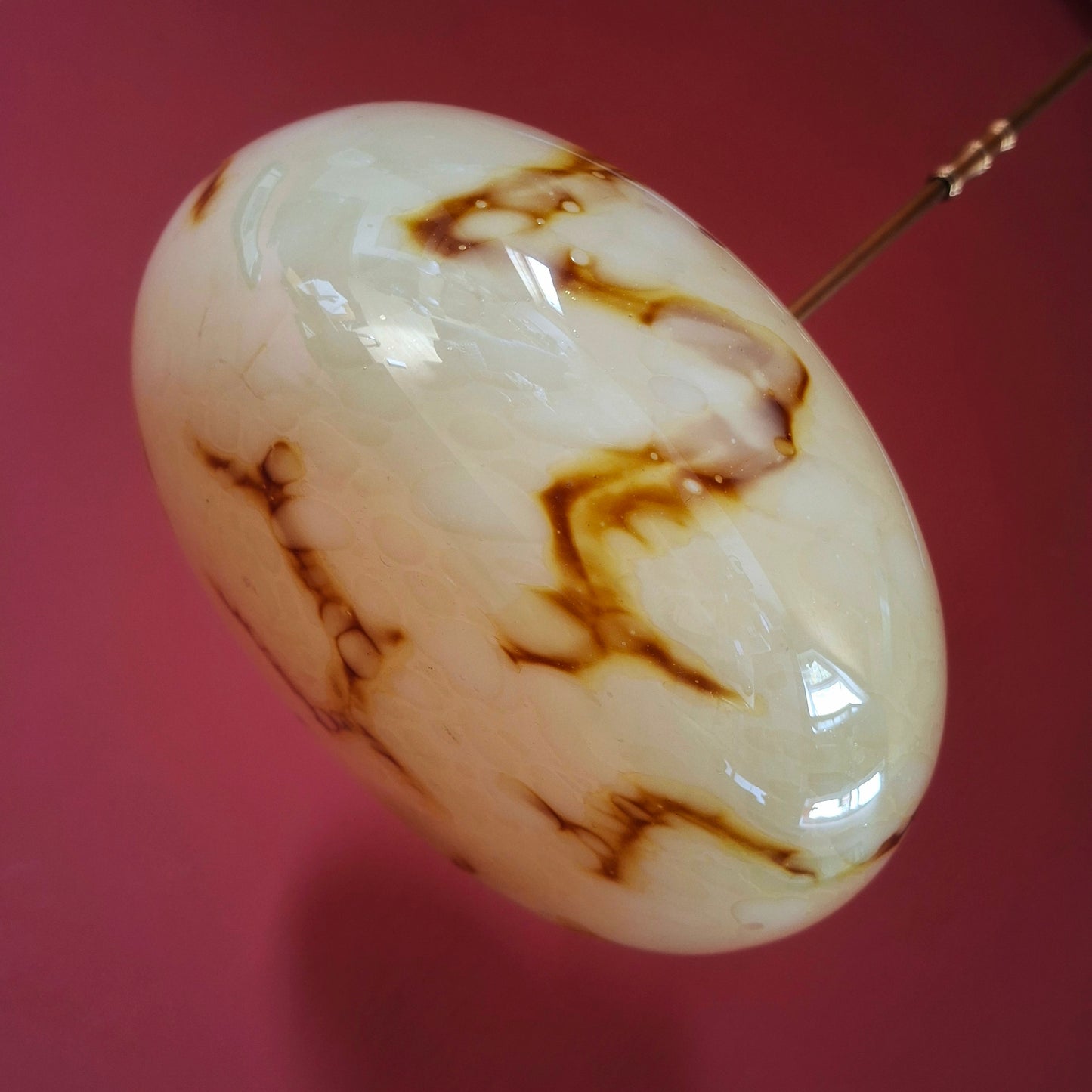 Marble Glass Pendant Light Mid-Century Modern Brass Chandelier
