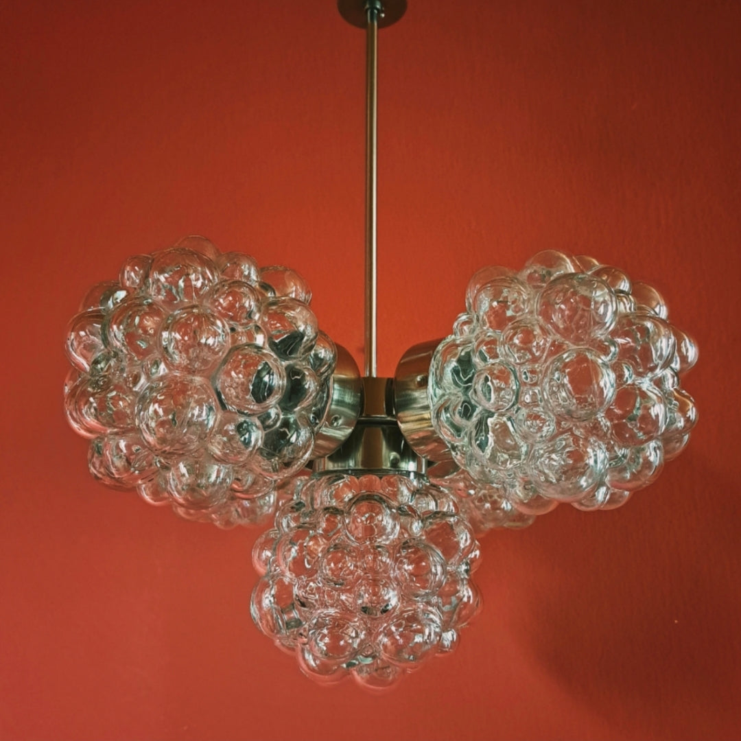 Iconic Bubble Glass Sputnik Chandelier Mid Century Bauhaus Lighting