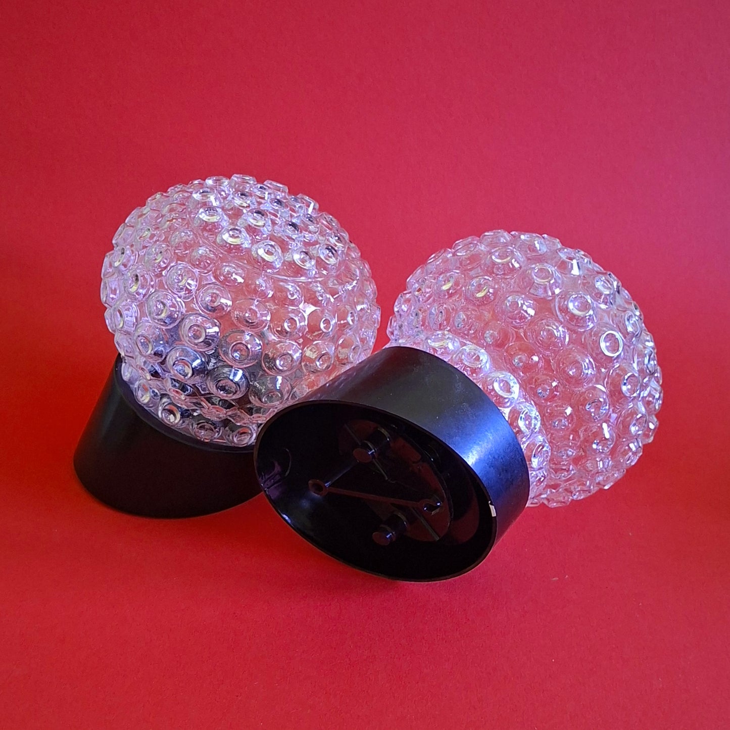 Mid Century Glass Globe Bakelite Wall Sconces MULTIPLES AVAILABLE