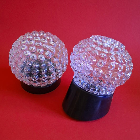 Mid Century Glass Globe Bakelite Wall Sconces MULTIPLES AVAILABLE