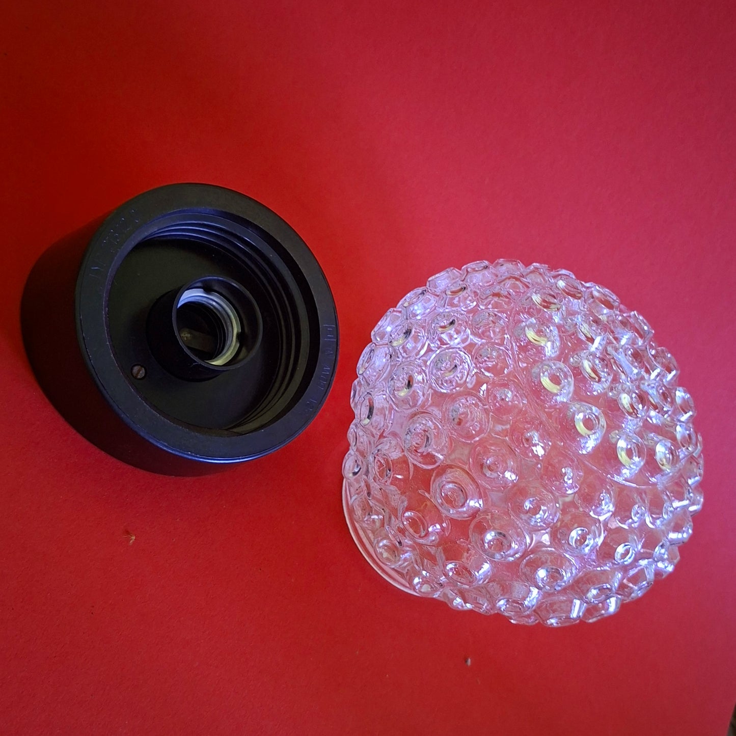 Mid Century Glass Globe Bakelite Wall Sconces MULTIPLES AVAILABLE