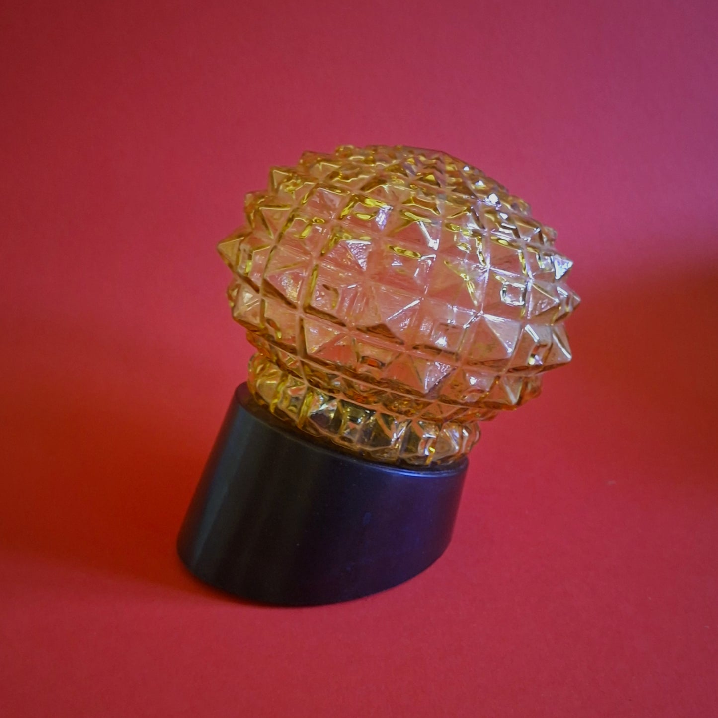 Mid Century Amber Glass Globe Bakelite Wall Sconces MULTIPLES AVAILABLE