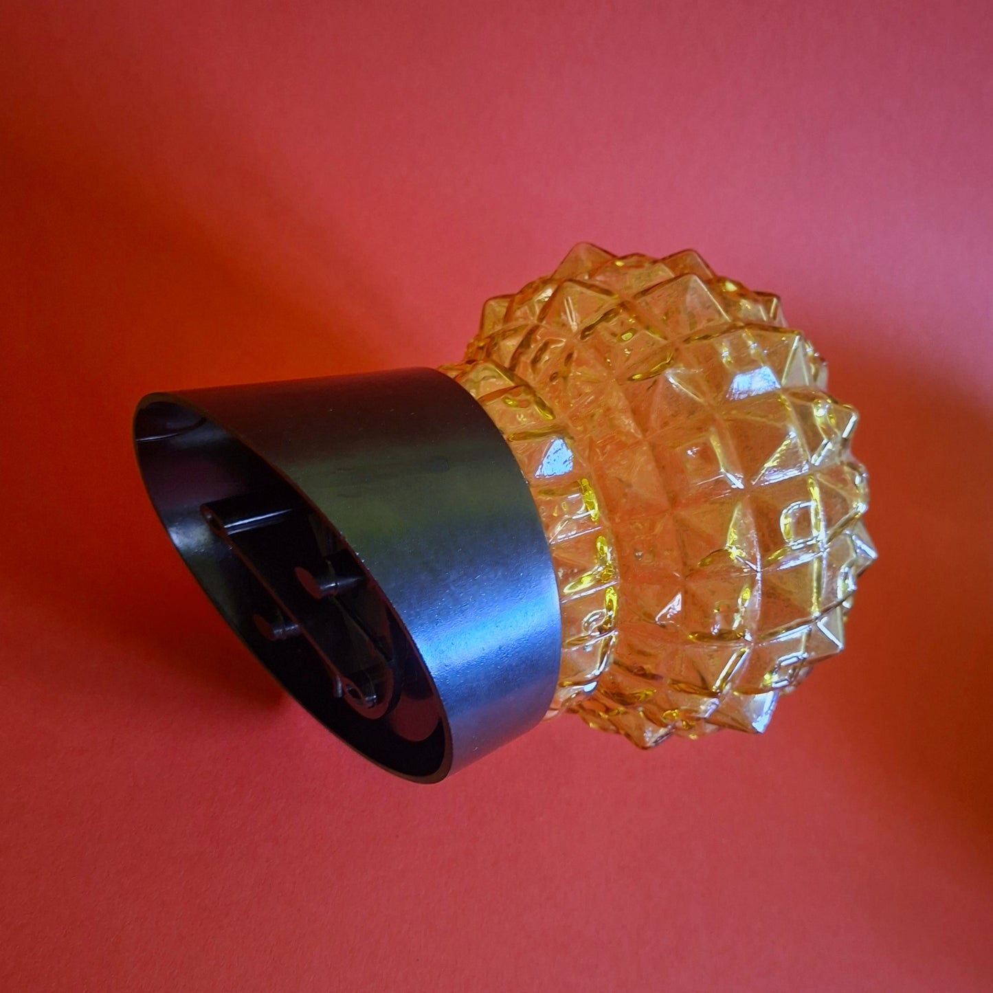 Mid Century Amber Glass Globe Bakelite Wall Sconces MULTIPLES AVAILABLE