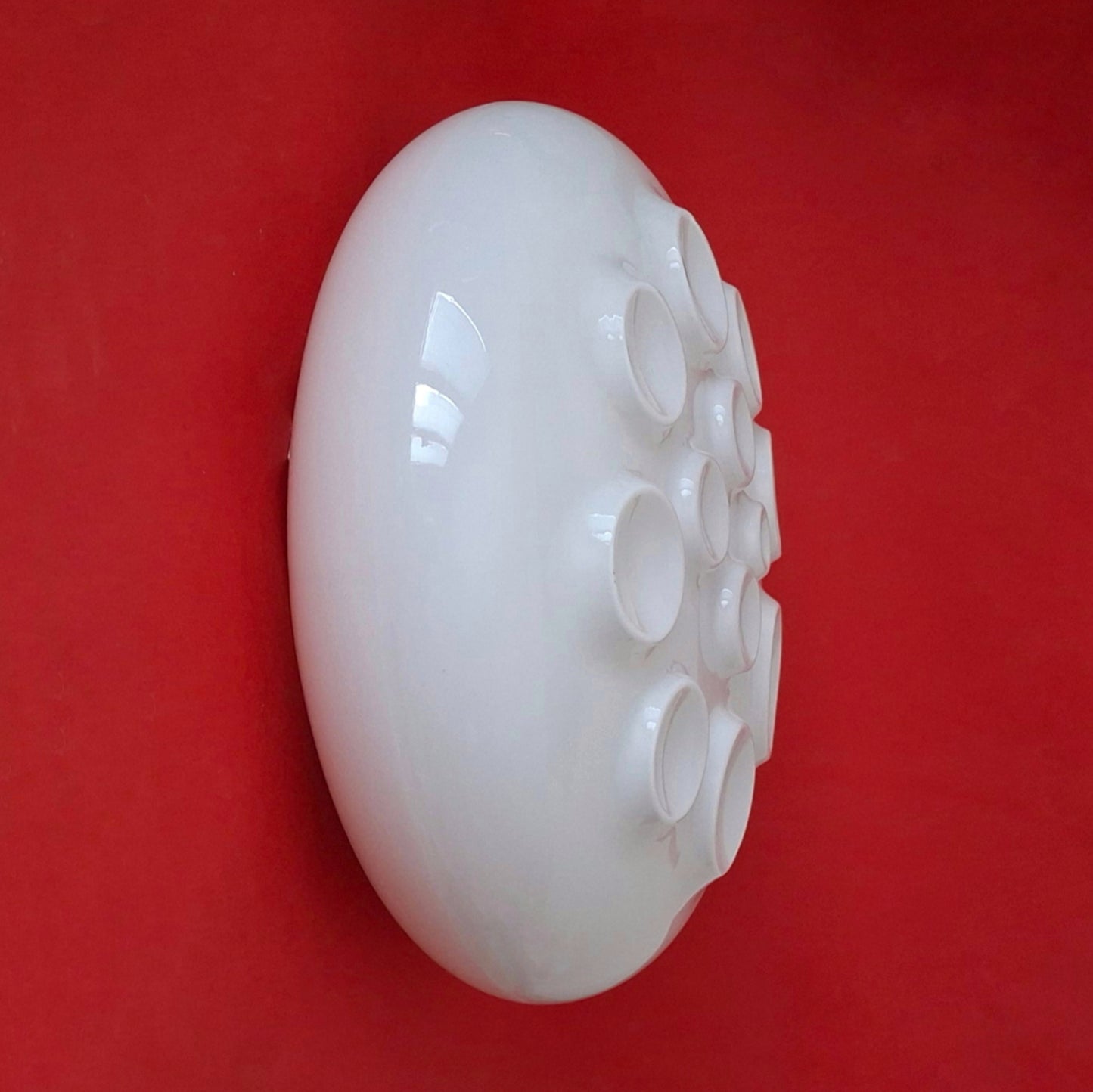 Mid Century Space Age Opaline Glass Wall Ceiling Sconce Light