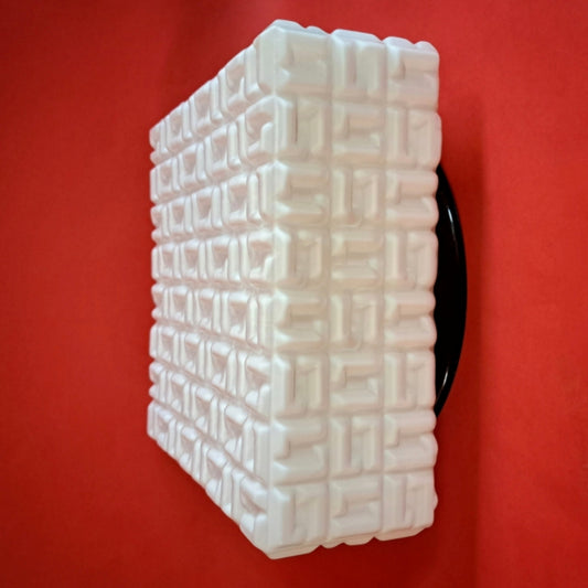Mid Century Opaline Glass Wall Ceiling Square Sconce Light