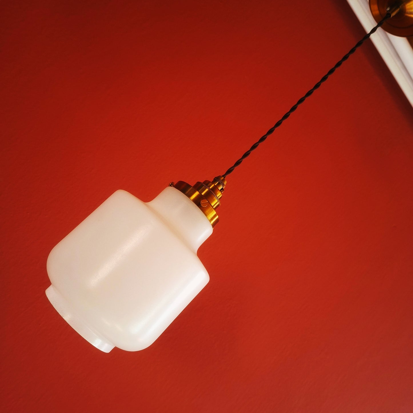 3 Vintage Milk Churn Lantern Opaline Glass Pendant Lights