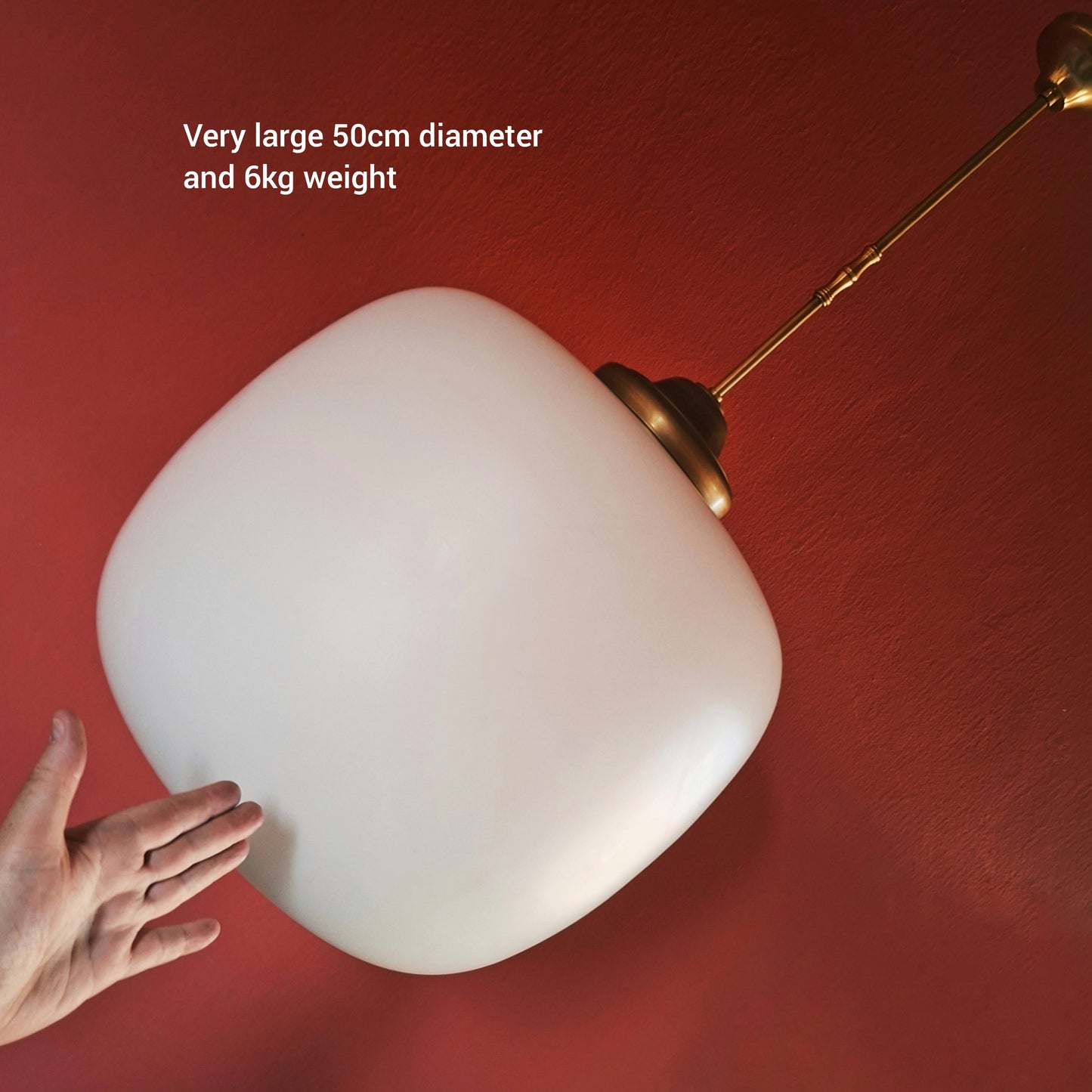 Huge Impressive Glass Pendant Lights with Brass Fittings 2 Available